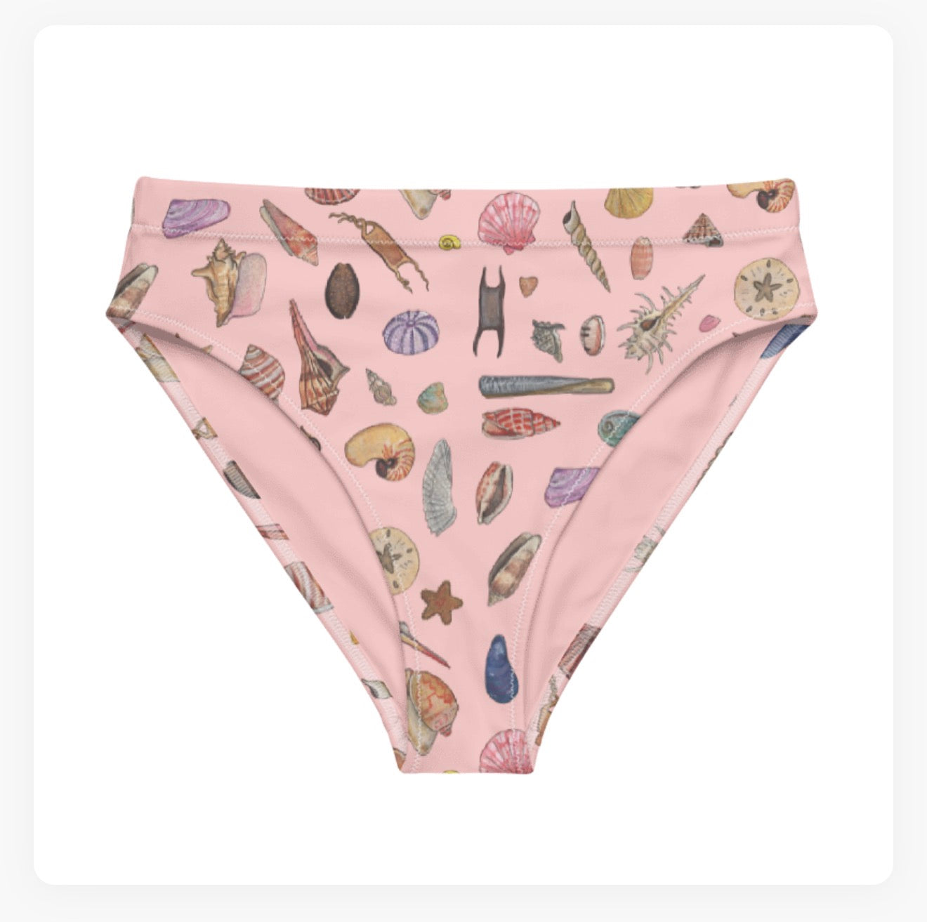 Seashells High Waisted Bikini Bottoms