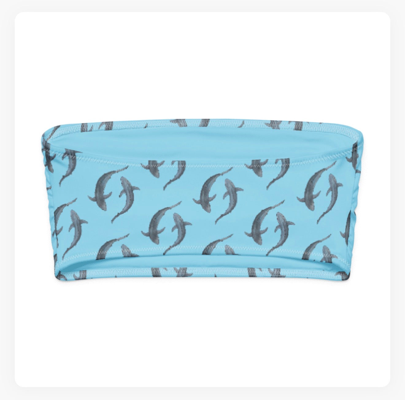 Blue Sharks Bandeau Bikini Top