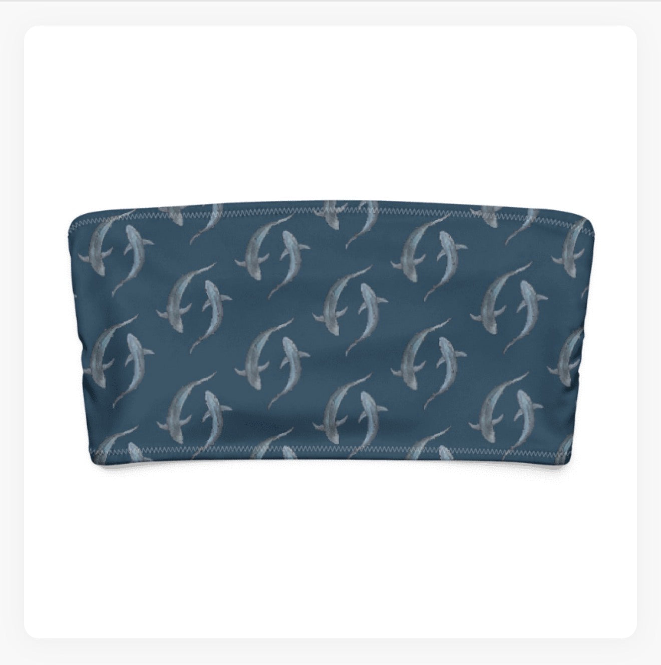 Blue Sharks Bandeau Bikini Top