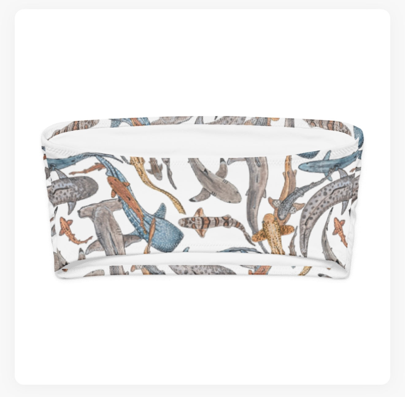 Shiver of Sharks Bandeau Bikini Top