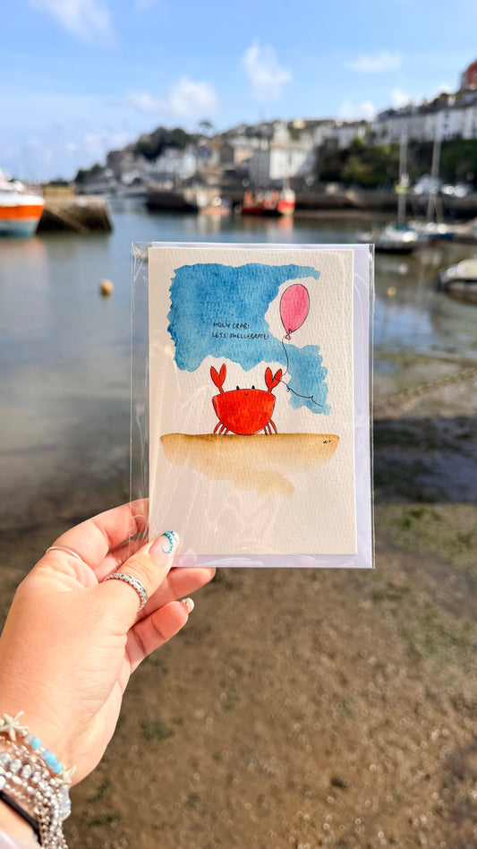 Holy Crab! Watercolour Card