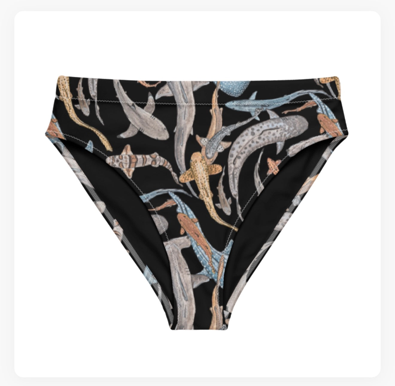 Shiver of Sharks High Waisted Bikini Bottoms