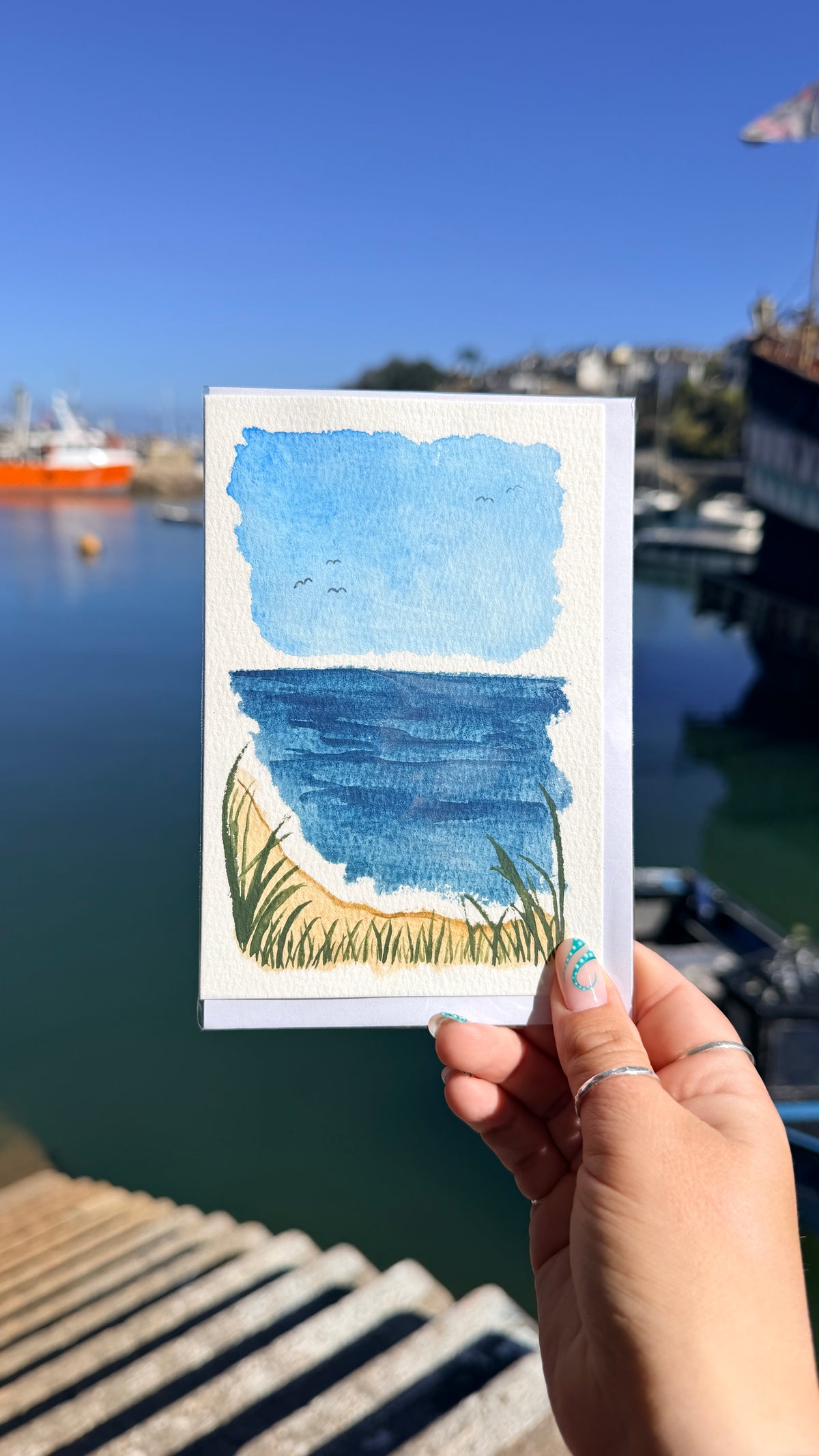 Seascape Watercolour Card