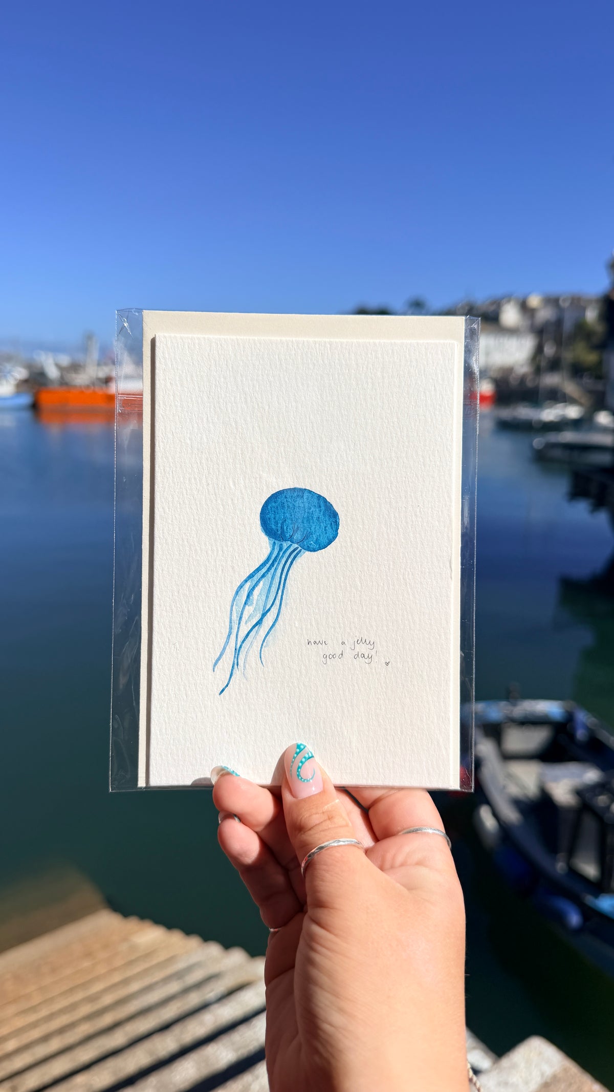 Jellyfish Watercolour Card