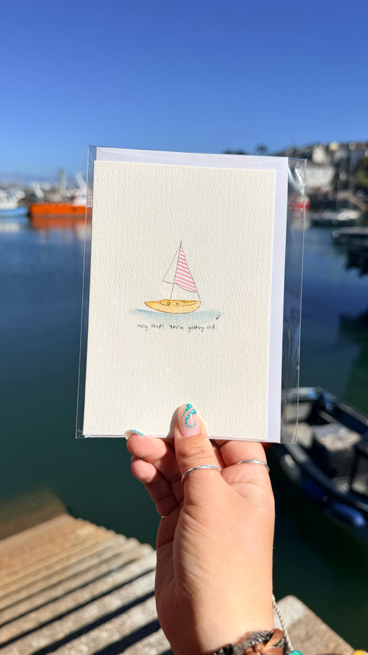 Holy Ship! Watercolour Card