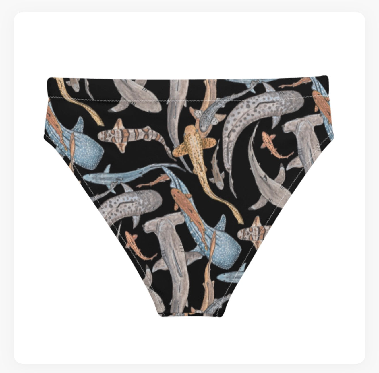 Shiver of Sharks High Waisted Bikini Bottoms