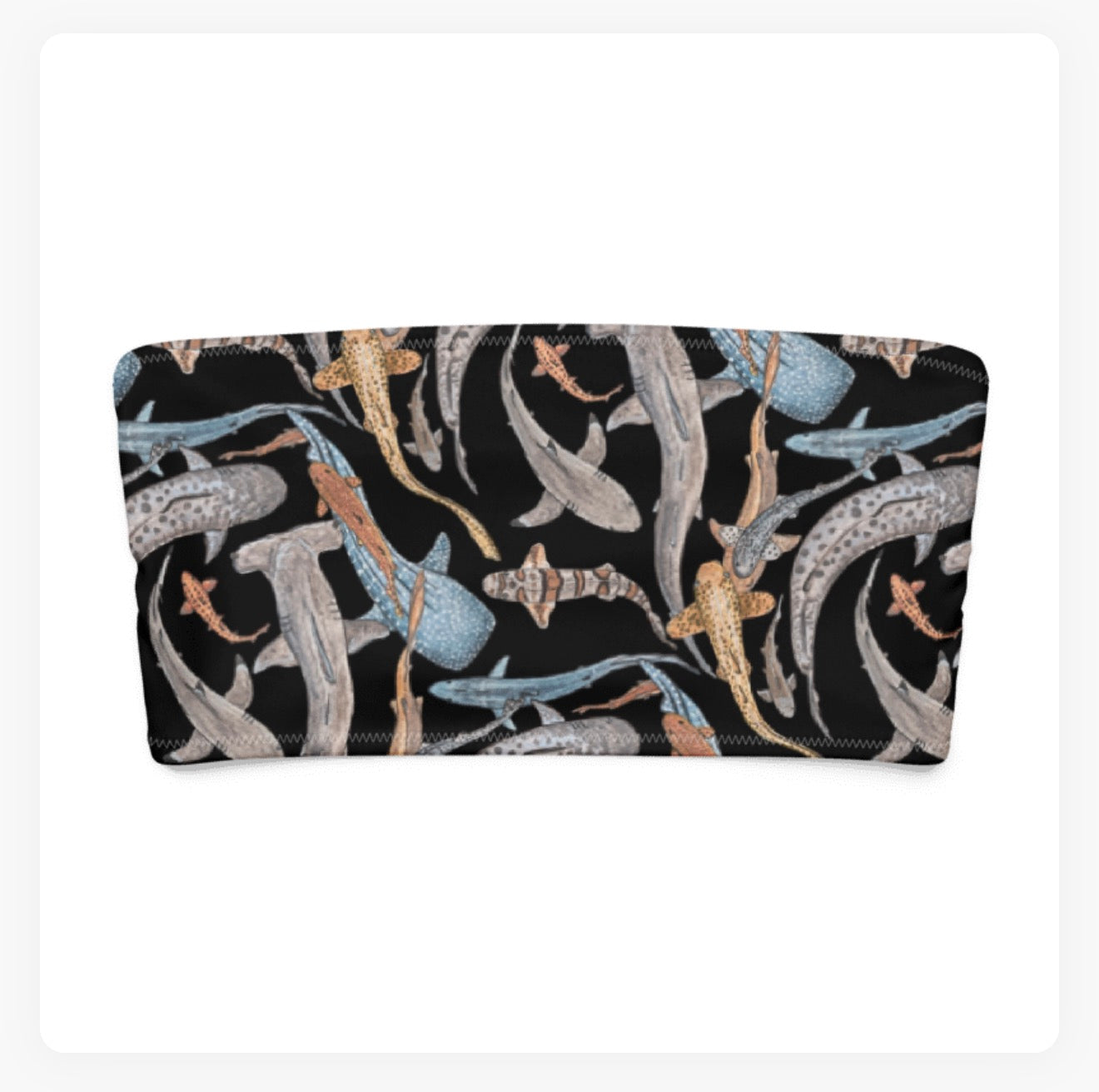Shiver of Sharks Bandeau Bikini Top