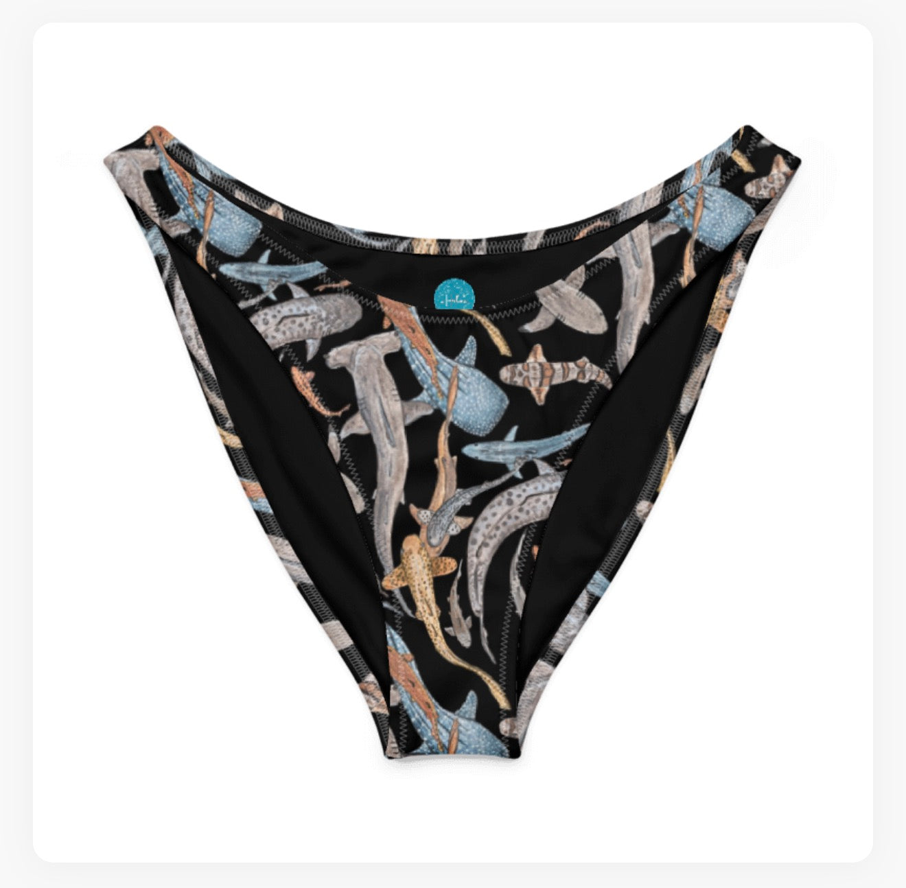 Shiver of Sharks V-Cut Bikini Bottoms