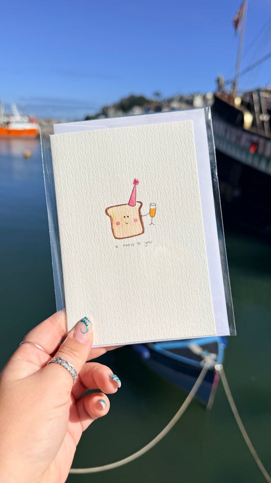A Toast To You Watercolour Card