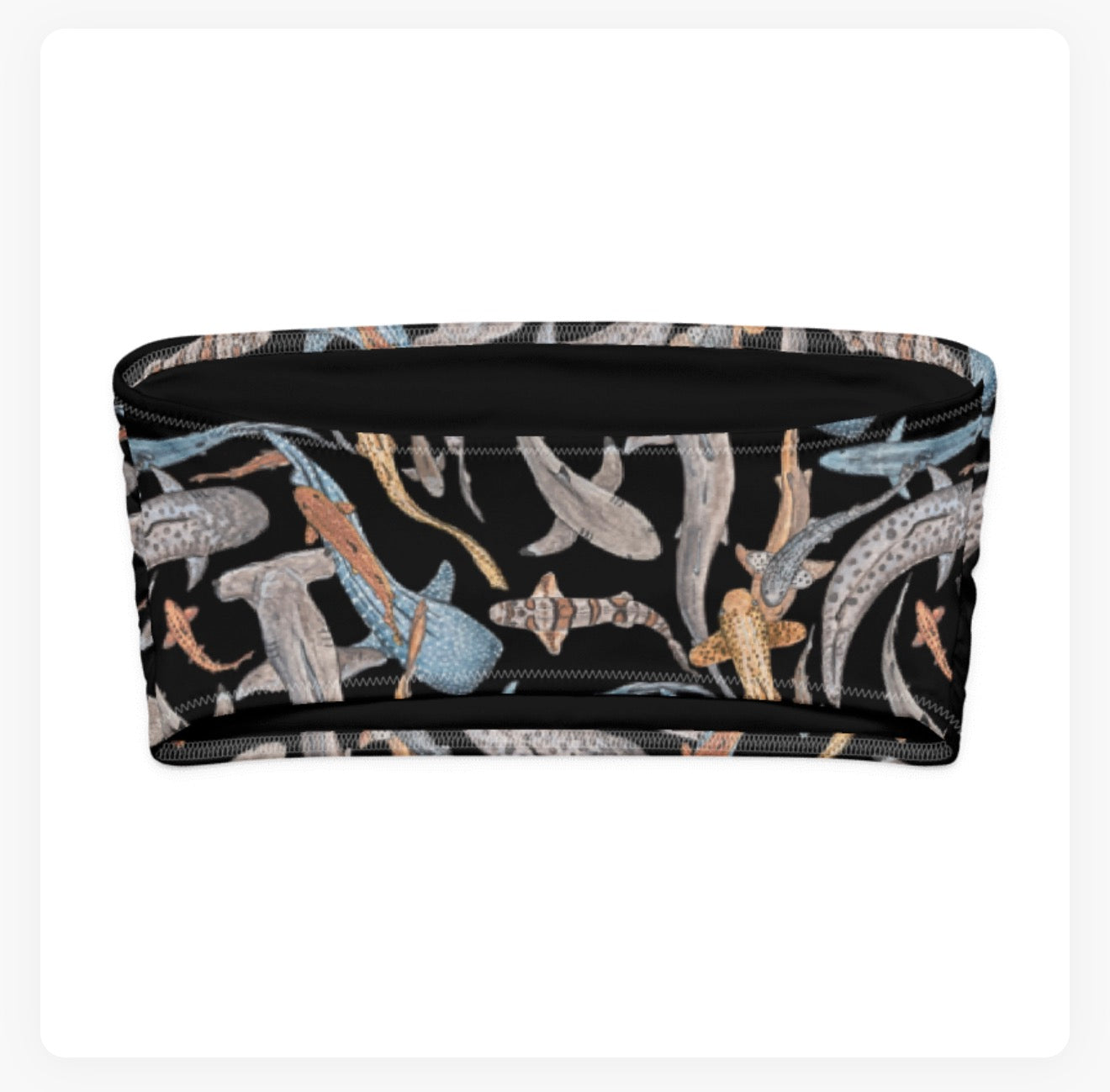 Shiver of Sharks Bandeau Bikini Top