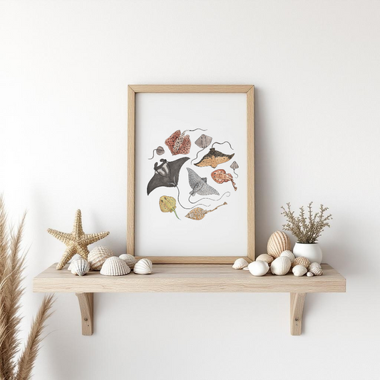 Oceanic Ray Watercolour Print