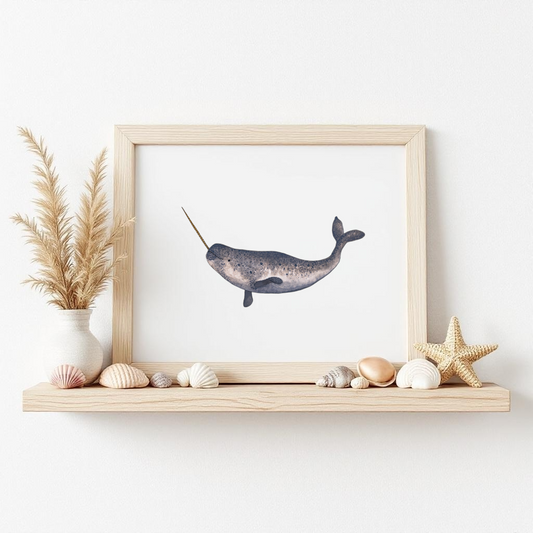 Narwhal Fine Art Watercolour Print