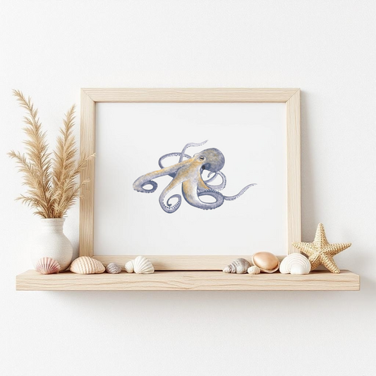 Octopus Fine Art Watercolour Print